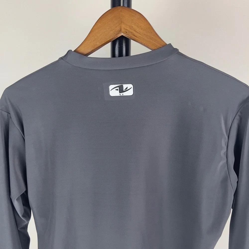 Athletic Works Mens XL Gray Long Sleeve Compression Shirt Base Layer Gym Top